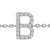 Contemporary 10K White Gold Diamond Accent "B" Initial Charm and Link Bracelet For Sale - Image 3 of 6