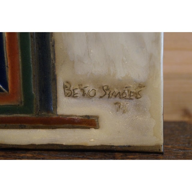 Blue 1970s Bahia Brazil Copper Relief Church Wall Art - Signed Beto Simoes For Sale - Image 8 of 9