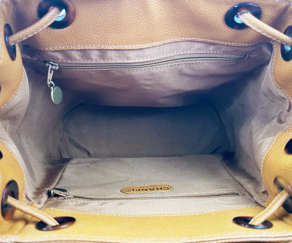 Chanel Brown Caviar Faux Tortoiseshell Backpack | Chairish display picture 3