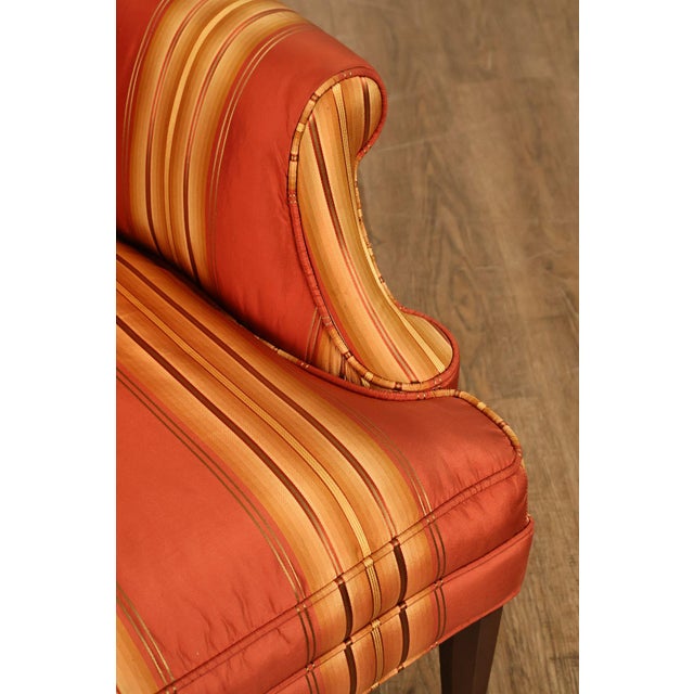 Custom Quality Pair Of Mahogany Fanback Wing Chairs For Sale - Image 15 of 18