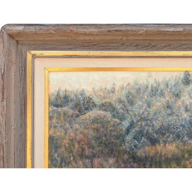 Late 20th Century Robert Boyle “First Snowfall” Naturalistic Winter Mountain Landscape of a River Through Trees, 1990 For Sale - Image 5 of 11