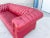 Wood 1980s Vintage Classic Chesterfield Tufted Red Leather Sofa For Sale - Image 7 of 11