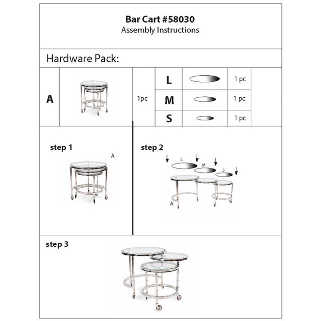 Contemporary Telescoping Stainless Steel Bar Cart For Sale - Image 3 of 11
