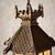 Gold Gothic Revival Bronze Hanging Lantern with Castellated Crown, 1930s For Sale - Image 8 of 12