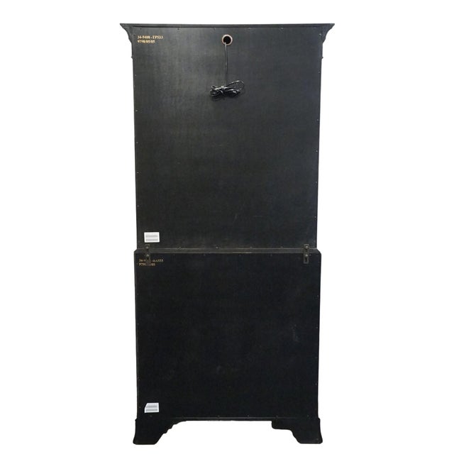 Ethan Allen Newport Collection Contemporary Asian Inspired Black 41" Secretary Desk W. Bookcase Hutch Top 34-9408 For Sale - Image 14 of 17