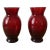Vintage Ruby Red Glass Vases a Pair | Chairish