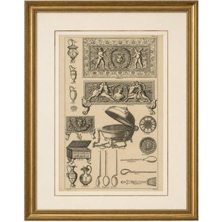 Bernard de Montfaucon, Roman Antiquities and Classical Decorative Arts, 1721, Paper Engraving For Sale