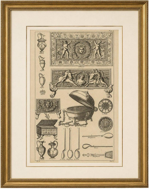 Bernard de Montfaucon, Roman Antiquities and Classical Decorative Arts, 1721, Paper Engraving