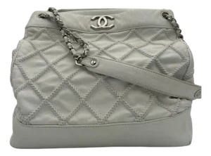 Chanel White Silver Hardware Shoulder Bag 2008-2009
