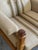 In Style of Henning Kjærnulf Oak Lounge Chair With Striped Upholstery Danish Mid-Century Modern 1970s For Sale In Los Angeles - Image 6 of 9
