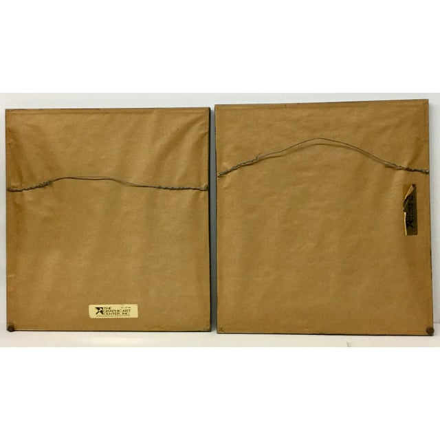 1960s Vintage Framed & Matted Chinese Silk Embroidered Panels- a Pair For Sale - Image 10 of 13