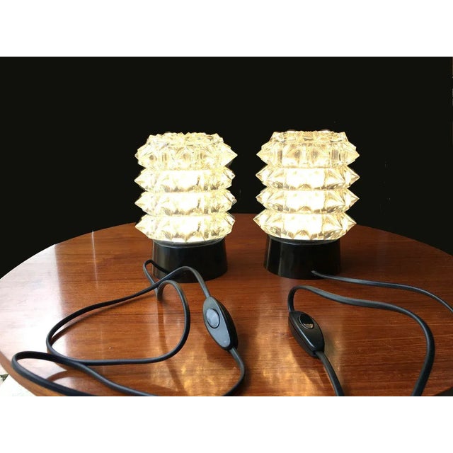 Mid-Century Transparent Glass Table Lamps, Set of 2 For Sale - Image 6 of 10
