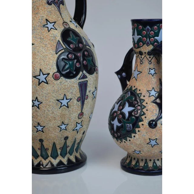 Ceramic Amphora Ceramic Vases from Amphora / Riessner, Stellmacher, & Kessel, 1920s, Set of 2 For Sale - Image 7 of 11