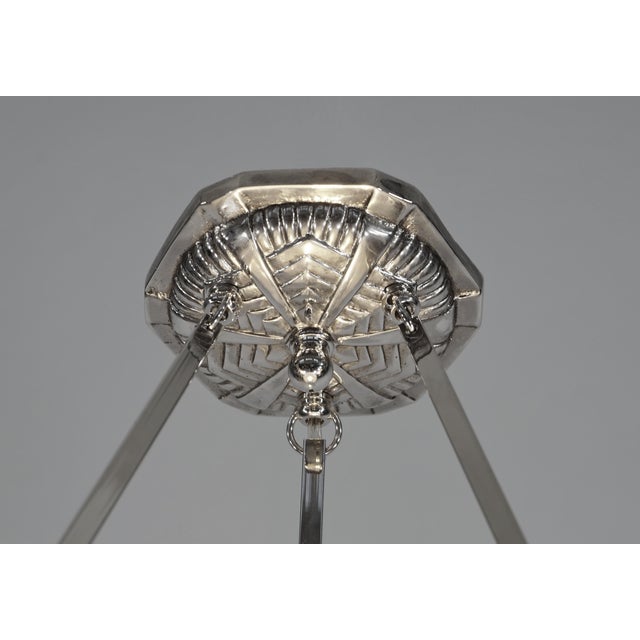 French Art Deco Pendant Light by Muller Freres 1920s France For Sale - Image 6 of 7