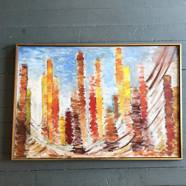 Original Vintage 1960’s Abstract Painting Framed For Sale In Philadelphia - Image 6 of 6