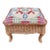 Vintage Wicker Footstool With Needlepoint Top For Sale