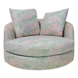 Milo Baughman Style Large Swivel Tub For Sale