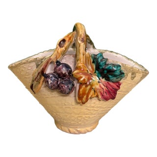 Small Italian Majolica Basket For Sale
