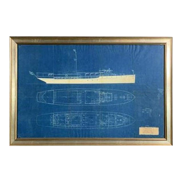 1920's Yacht Blueprint by Lambie and Mabry For Sale