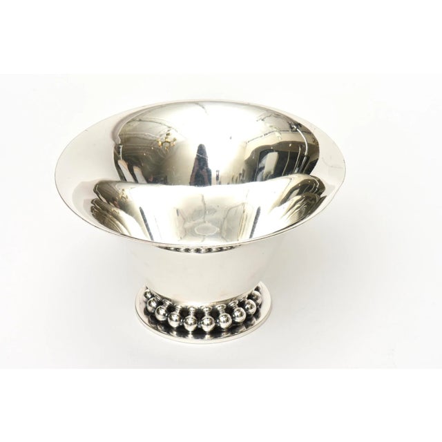 Mid-Century Modern Vintage Silverplate Georg Jensen Style Covered Box, Sugar Bowl or Serving Bowl For Sale - Image 3 of 9