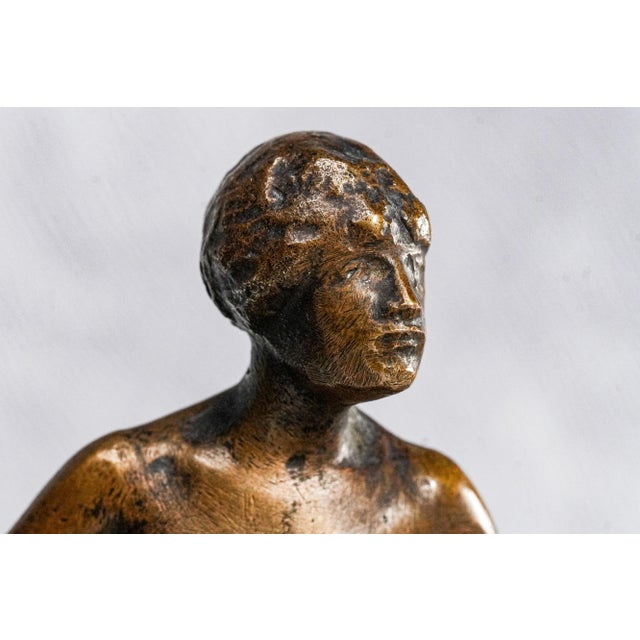 1920s Art Deco Antique Bronze Artist Signed Nude Female Form Sculpture Statue Bowl Catchall Dish For Sale - Image 5 of 17