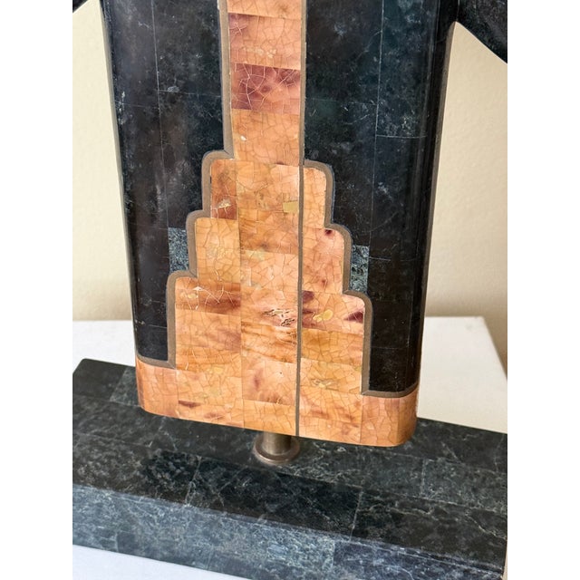 Metal 1980's Maitland-Smith Tessellated Stone Kimono With Inlaid Brass Banded Details For Sale - Image 7 of 10