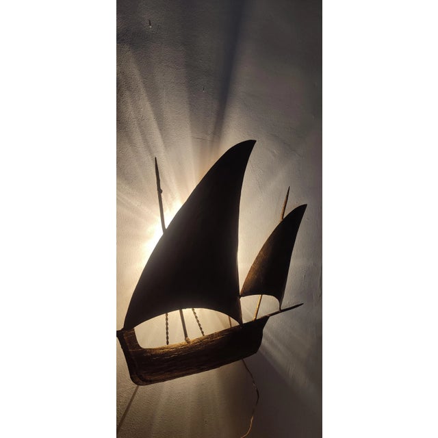 Gold Spanish Wrought Iron Wall Light, 1960s For Sale - Image 8 of 10