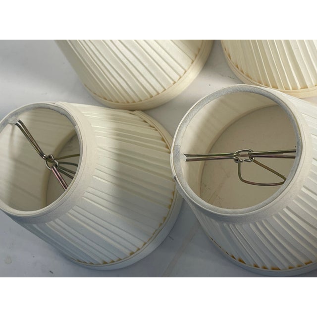Vintage set of 4 small clip n pleated lamp shades