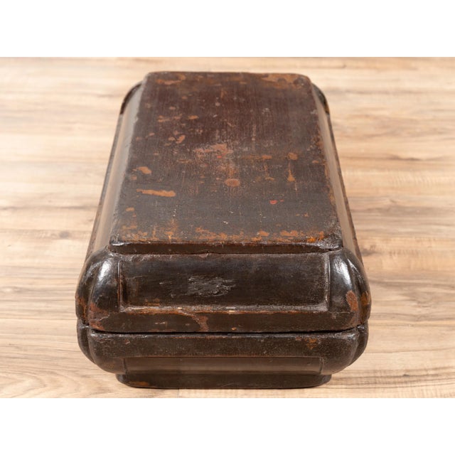 Small Antique Chinese Dowry Basket with Distressed Brown Patina For Sale In New York - Image 6 of 12