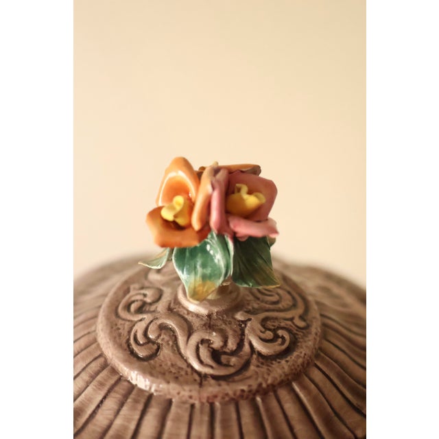 Vintage Italian Capodimonte Porcelain Lamp With Pierced Shade For Sale - Image 11 of 11
