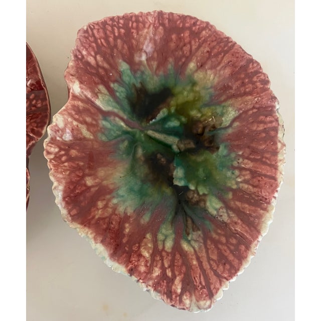 19th Century Leaf Dishes, Set of 2, C. 1880's For Sale - Image 9 of 11