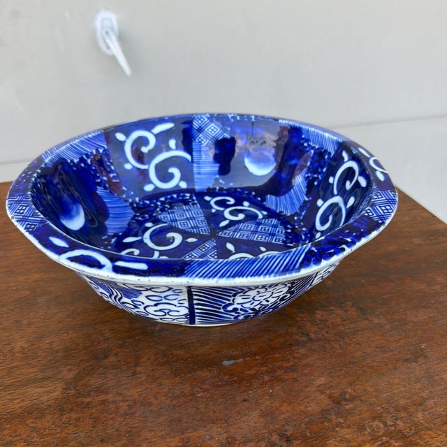 Antique Japanese Arita Porcelain Blue Decorated Bowl, Late Edo Period, Circa 1880–1900 For Sale - Image 10 of 12