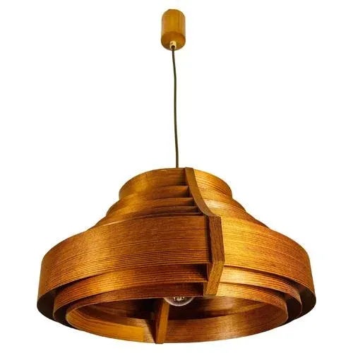 Mid-Century Modern Wooden Pendant Lamp by Hans-Agne Jakobsson, Sweden, 1960s For Sale - Image 13 of 13