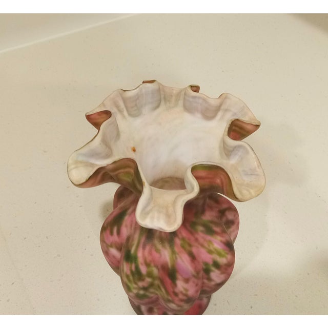 Art Deco Vintage Fenton Vasa Murrhina Vase For Sale - Image 3 of 3