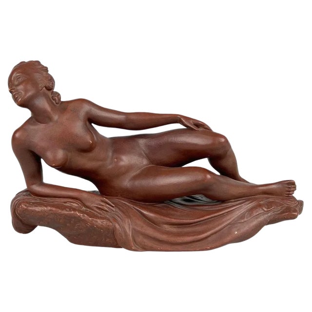 Vintage Terracotta Statue by Josef Vanča, 1960s For Sale