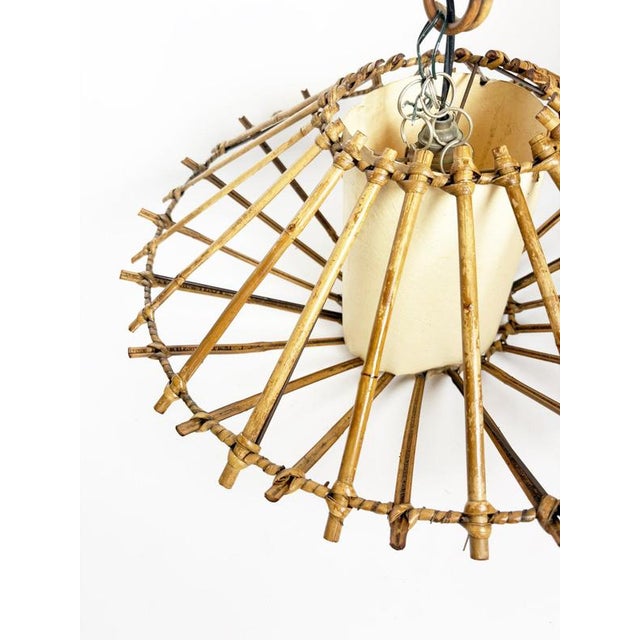 Rattan Pendant Light, France, 1960s For Sale - Image 3 of 8