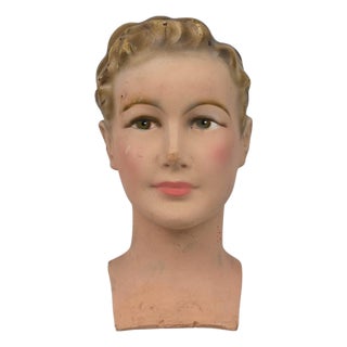 1920s French Plaster Bust For Sale