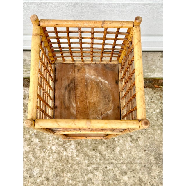 Brown Vintage Tortoise Bamboo Plant Stand For Sale - Image 8 of 11