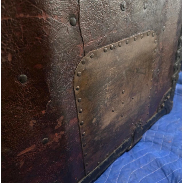 This 19th-century leather Steamer Trunk is an evocative piece of 19th-century travel history with fantastic detailing....