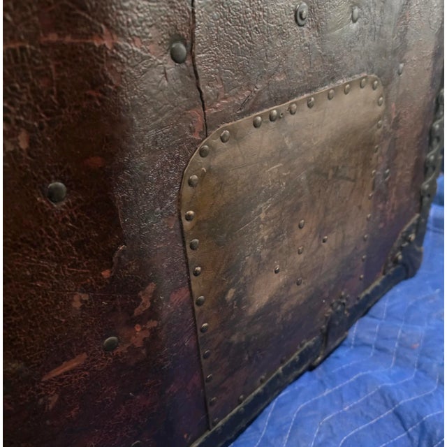 This 19th-century leather Steamer Trunk is an evocative piece of 19th-century travel history with fantastic detailing....