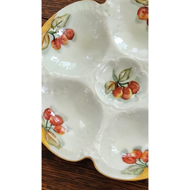 Antique Haviland Limoges Hand-Painted Cherry & Gilt Oyster Plate, Circa 1900 For Sale - Image 9 of 14