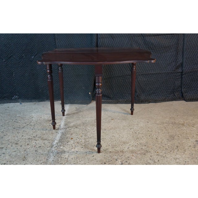 Antique Early 19th C. American Federal Serpentine Mahogany Console Game Table For Sale - Image 12 of 18