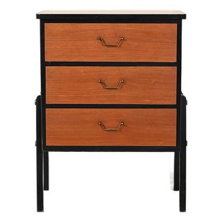 Small Scandinavian Black Lacquered Chest of Drawers, 1950s For Sale