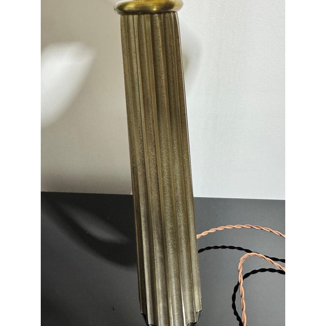 Vintage Cast Brass Table Lamp French 1970's For Sale - Image 6 of 14