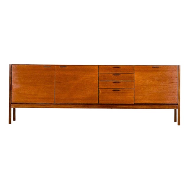 Mid-Century Sideboard with Brown Leather Handles from Meredew For Sale