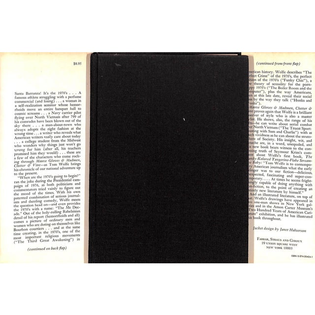 WOLFE, Tom [243] pp. Farrar, Straus and Giroux 1976 First Printing 8 3/8" x 5 5/8" Jacket design by Janet Halverson...