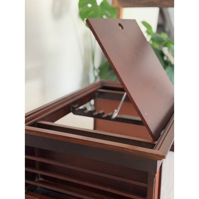 Vintage MCM Mid Century Modern Adjustable Reading Table Bed Desk Breakfast Tray Magazine Rack Sculptural Wood Laptop Stand For Sale In Los Angeles - Image 6 of 12