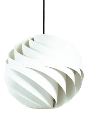Danish Space Age Turbo White Moon Pendant Light by Louis Weisdorf for Lyfa, 1965