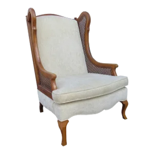 Vintage Cane Wingback Chair