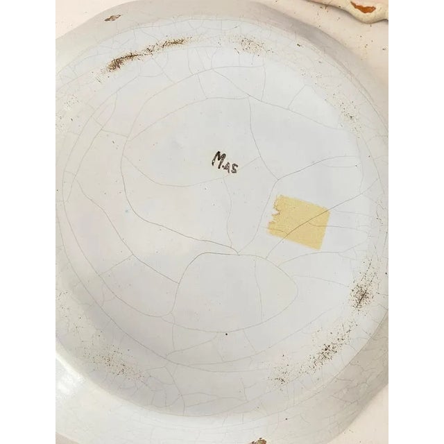 19th Century French Faience Plates with Bird Pattern in Blue, Green, Set of 4 For Sale - Image 3 of 10